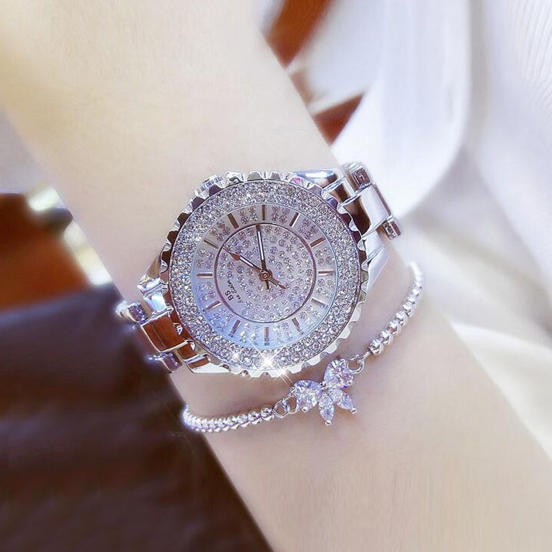 Reloj de Mujer Lujoso con Incrustación de Diamantes
