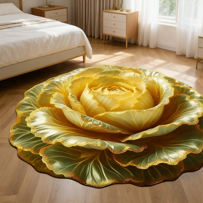 Alfombrilla antideslizante absorbente con diseño floral realista en 3D