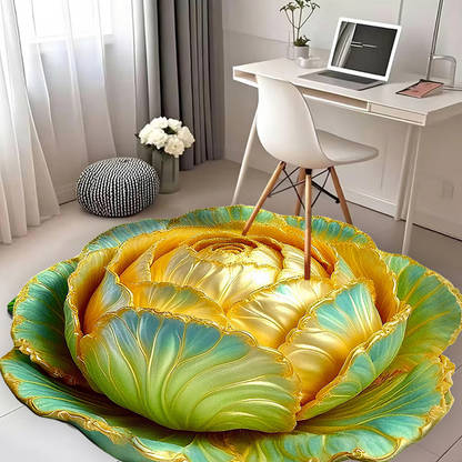 Alfombrilla antideslizante absorbente con diseño floral realista en 3D