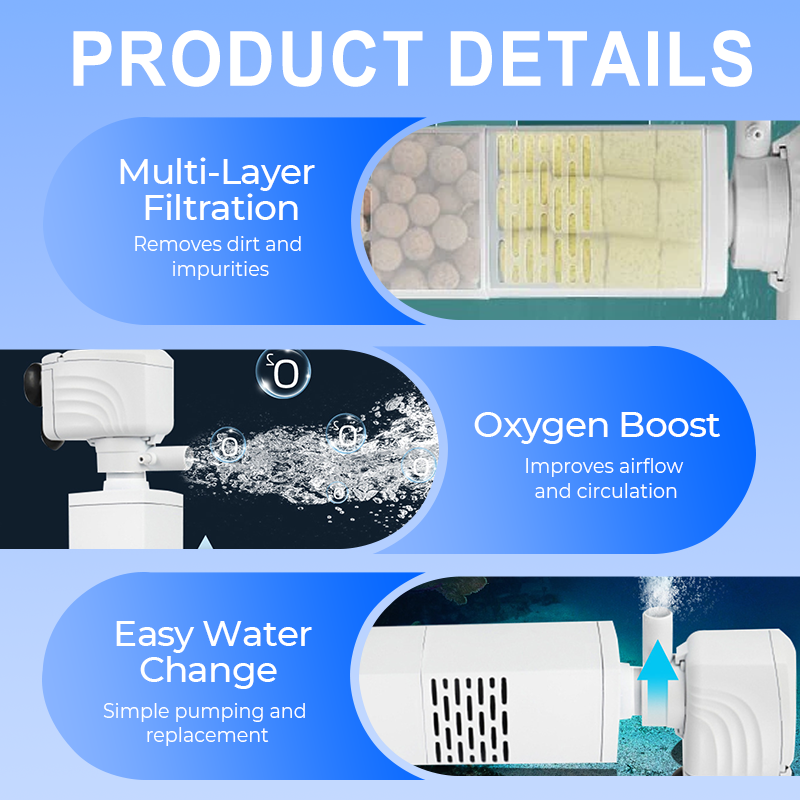 🔥Descuento por tiempo limitado🔥Filtro 3 en 1 para pecera: filtración, oxigenación y bombeo de agua