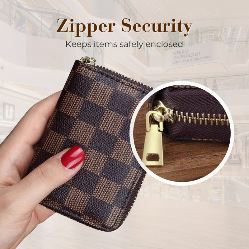 Cartera con Cremallera y Bloqueo RFID para Tarjetas de Crédito