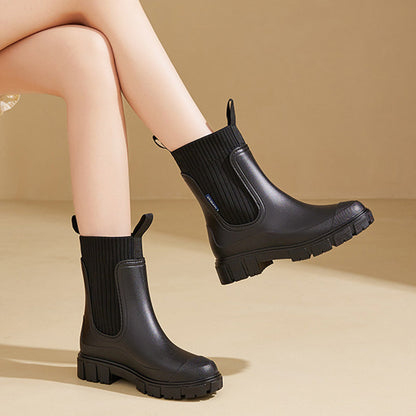 Botas Impermeables de Caña Media con Suela Gruesa Antideslizante
