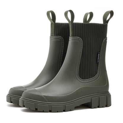 Botas Impermeables de Caña Media con Suela Gruesa Antideslizante