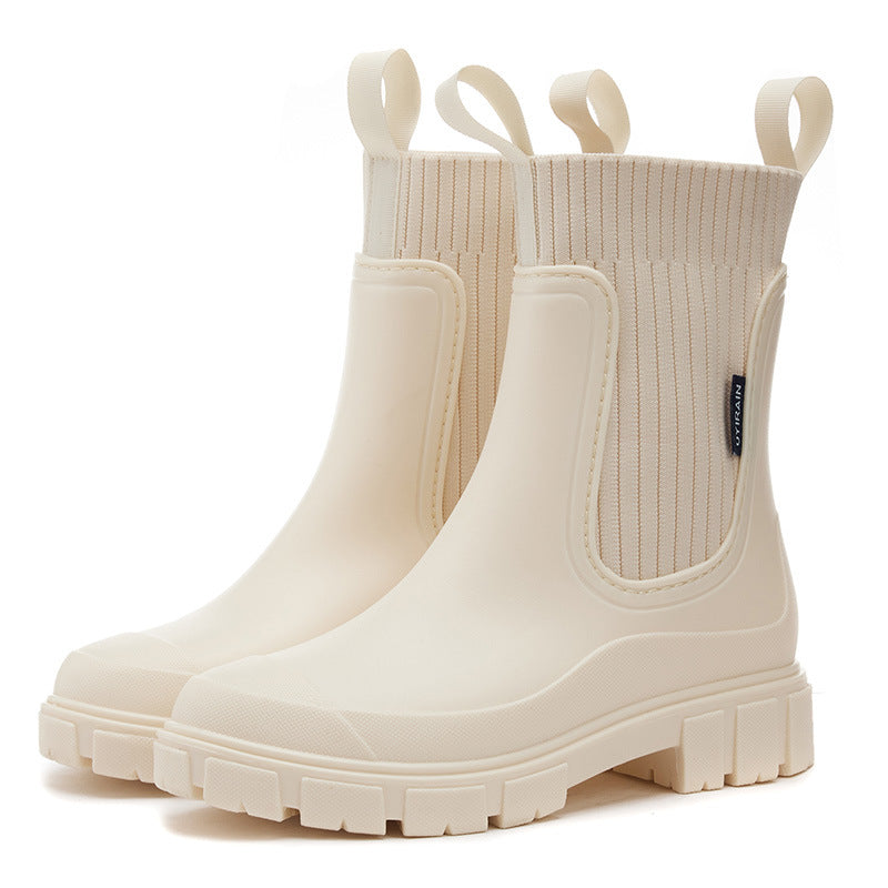 Botas Impermeables de Caña Media con Suela Gruesa Antideslizante