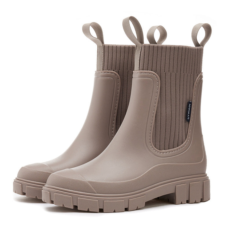 Botas Impermeables de Caña Media con Suela Gruesa Antideslizante