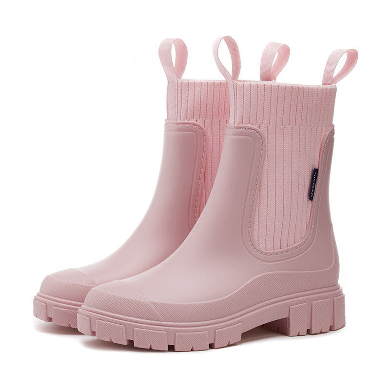 Botas Impermeables de Caña Media con Suela Gruesa Antideslizante