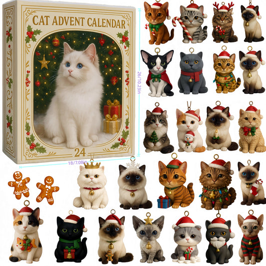 🐱 50 % DE DESCUENTO🎄 Calendario de Adviento para amantes de los gatos 2025: 24 días de juguetes y golosinas para tu amigo felino, diseño festivo 🎁📦