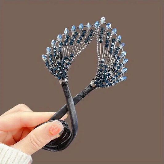 Moldeador Vintage para Moños con Strass para Mujer