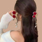 Clip para Cabello Elegante de Rosa de Terciopelo con Perlas Simuladas