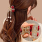 Clip para Cabello Elegante de Rosa de Terciopelo con Perlas Simuladas