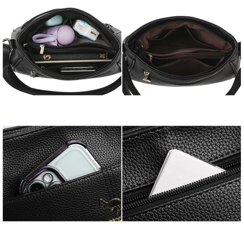 Bolso bandolera de piel sintética suave y elegante