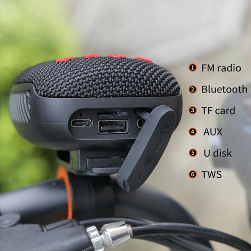 Altavoz Bluetooth impermeable para bicicleta con soporte de montaje