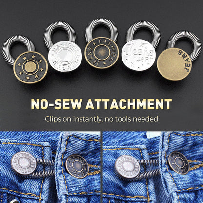 ¡Botón de extensión de cintura para jeans con resorte metálico! 🔩👖