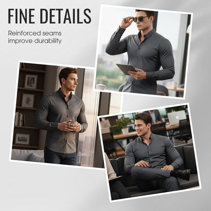 🔥【1° Más Vendido】😫 Camisa Rígida? Solapa Algodón Transpirable, ¡Cómoda 12H! ⏳💼 Consultores Recomiendan! Camisa Solapa, ¡Impecable Siempre!⚡️