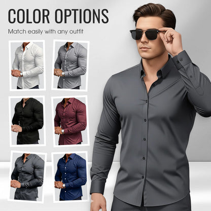 🔥【1° Más Vendido】😫 Camisa Rígida? Solapa Algodón Transpirable, ¡Cómoda 12H! ⏳💼 Consultores Recomiendan! Camisa Solapa, ¡Impecable Siempre!⚡️