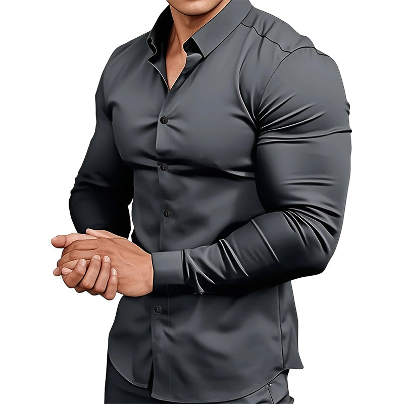 🔥【1° Más Vendido】😫 Camisa Rígida? Solapa Algodón Transpirable, ¡Cómoda 12H! ⏳💼 Consultores Recomiendan! Camisa Solapa, ¡Impecable Siempre!⚡️
