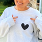 Sudadera casual para mujer con estampado de corazón