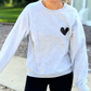 Sudadera casual para mujer con estampado de corazón