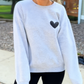 Sudadera casual para mujer con estampado de corazón