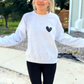 Sudadera casual para mujer con estampado de corazón