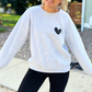 Sudadera casual para mujer con estampado de corazón