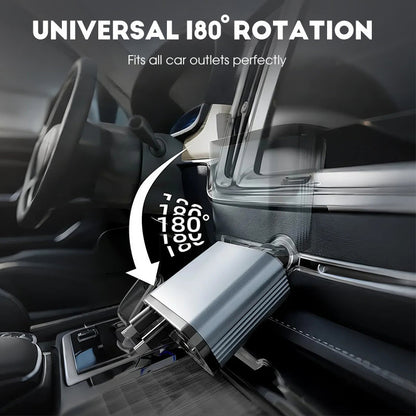 ⚡✨ Cargador de coche ultrarrápido: dos puertos USB-C retráctiles con luz ambiental Starlight y protección de seguridad inteligente 🚗💫