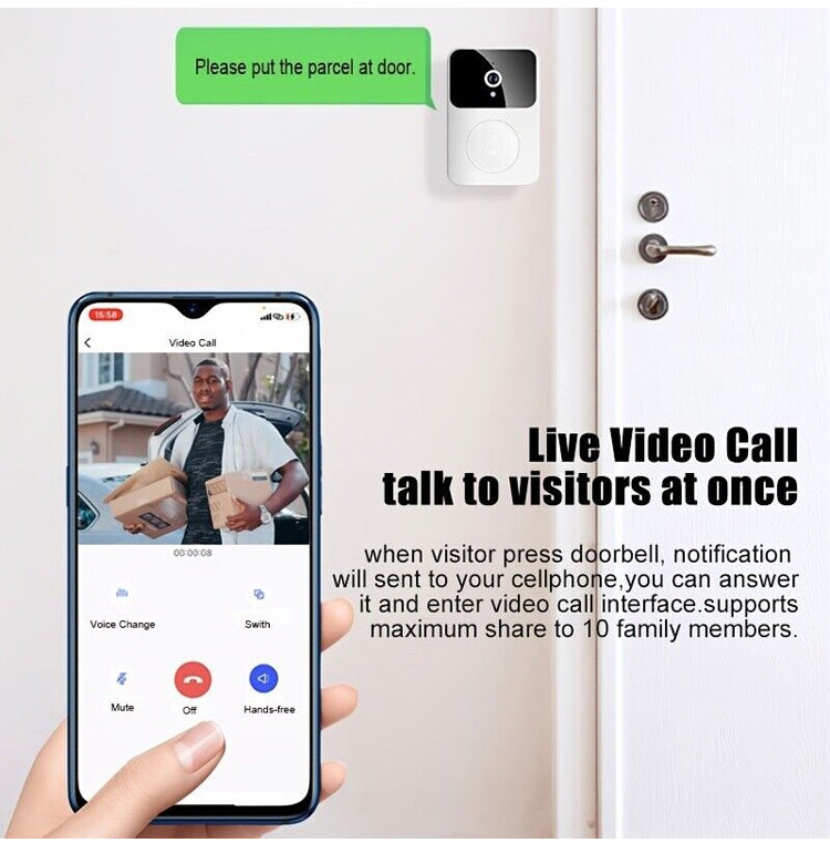Timbre con video inalámbrico con cámara