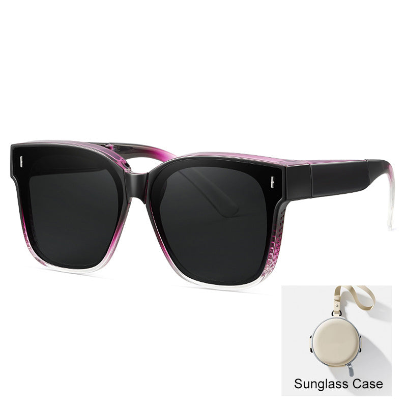 Gafas de sol plegables y compactas para llevar sobre otras gafas
