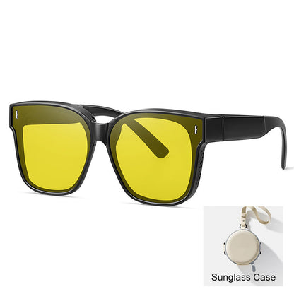 Gafas de sol plegables y compactas para llevar sobre otras gafas