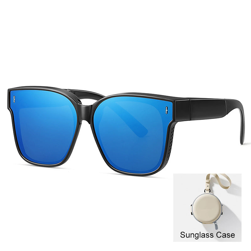 Gafas de sol plegables y compactas para llevar sobre otras gafas