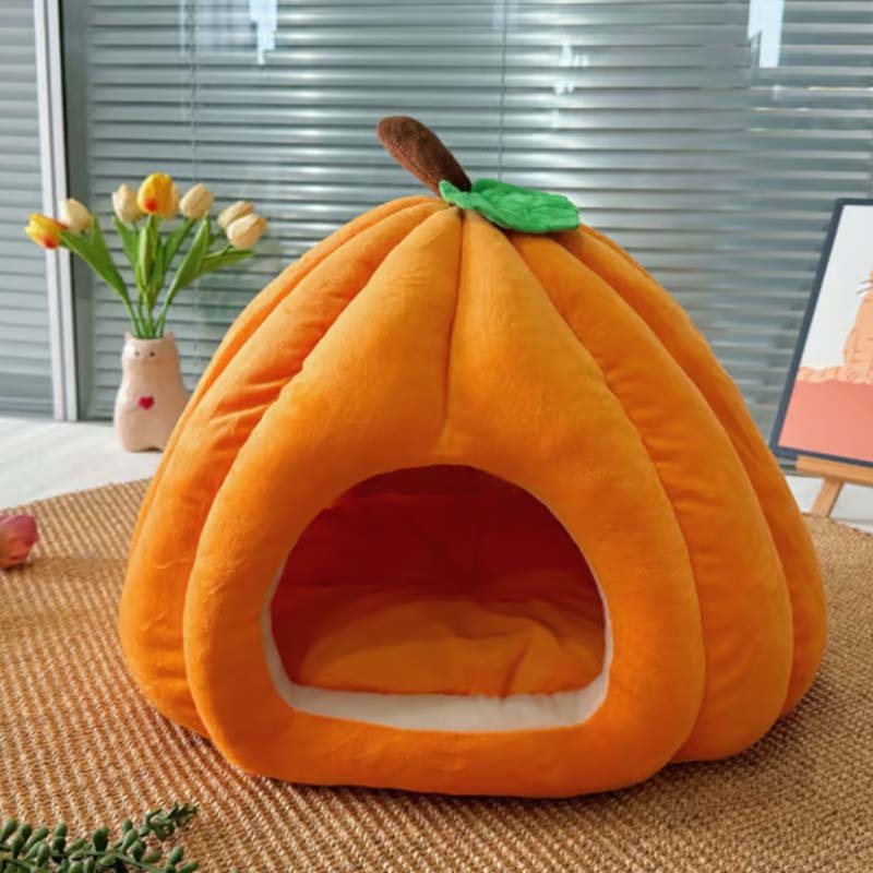 Cama para mascotas semi-cerrada, cálida y acogedora