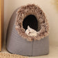 Cama de Cueva Cálida para Mascotas en Invierno
