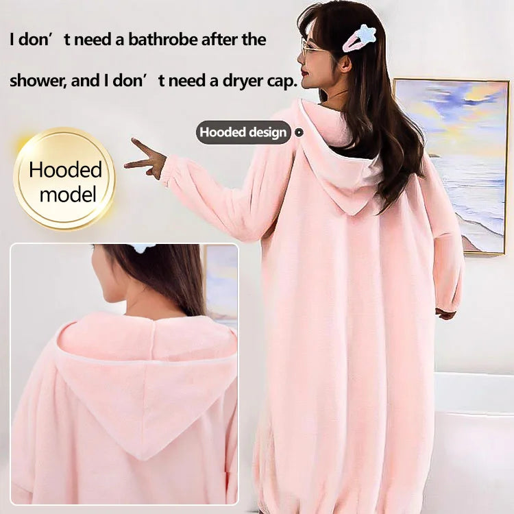 Albornoz unisex con capucha ultraabsorbente y de secado rápido