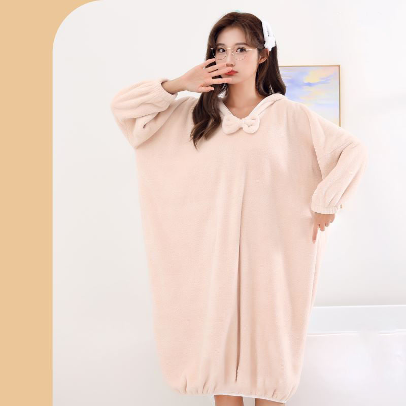 Albornoz unisex con capucha ultraabsorbente y de secado rápido