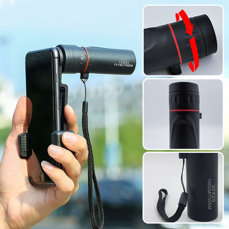 🔭 ¡50% DE DESCUENTO POR TIEMPO LIMITADO! ✨ Telescopio Monocular Portátil para Exteriores - 12x50 Alta Definición con Adaptador para Smartphone para Aventuras 🌄📱