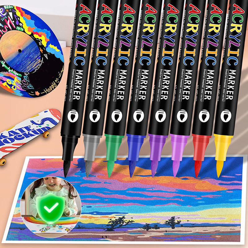 Kit de rotuladores acuarelables de doble punta y doble color
