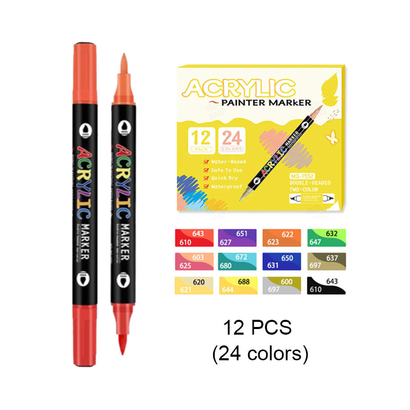Kit de rotuladores acuarelables de doble punta y doble color