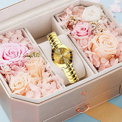 ⌚ 50% DE DESCUENTO! ✨ Reloj Elegante Impermeable para Mujer - Esfera con Cristal de Zafiro y Detalles Dorados para Ocasiones Especiales 💫🌟