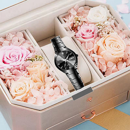 ⌚ 50% DE DESCUENTO! ✨ Reloj Elegante Impermeable para Mujer - Esfera con Cristal de Zafiro y Detalles Dorados para Ocasiones Especiales 💫🌟