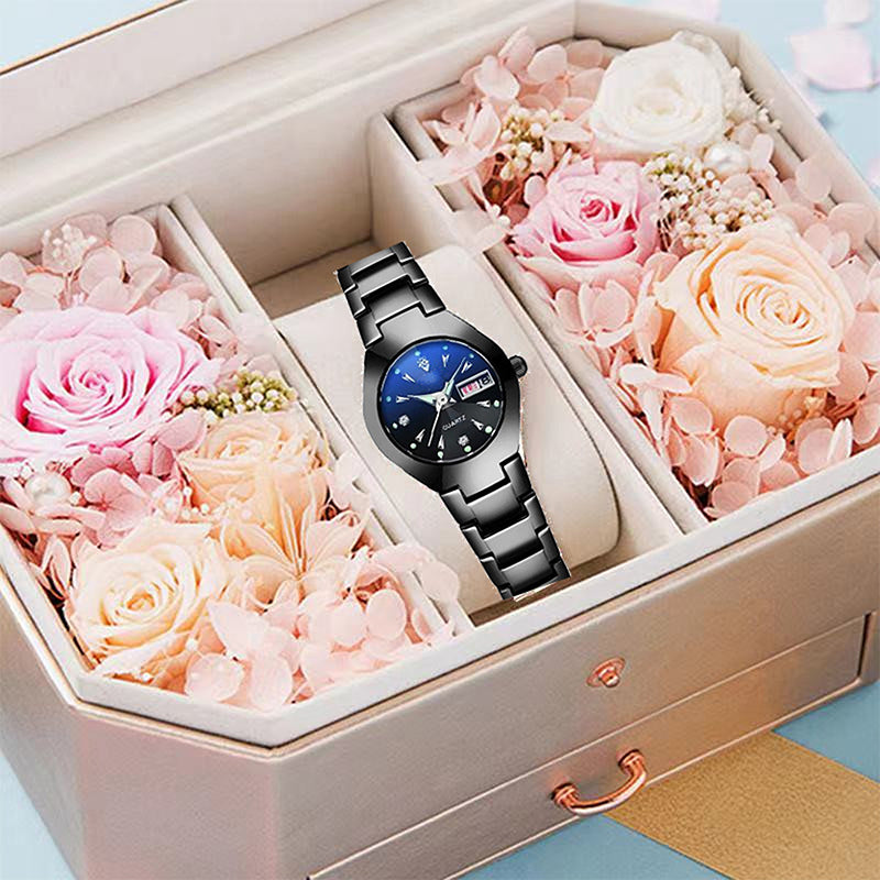 ⌚ 50% DE DESCUENTO! ✨ Reloj Elegante Impermeable para Mujer - Esfera con Cristal de Zafiro y Detalles Dorados para Ocasiones Especiales 💫🌟