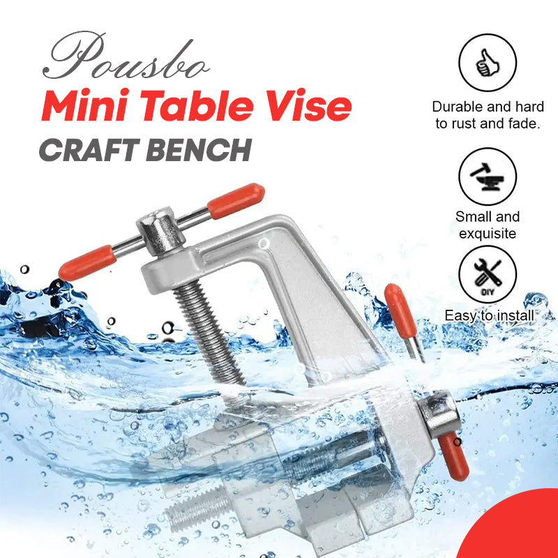 Mini tornillo de banco Pousbo® para banco de trabajo artesanal