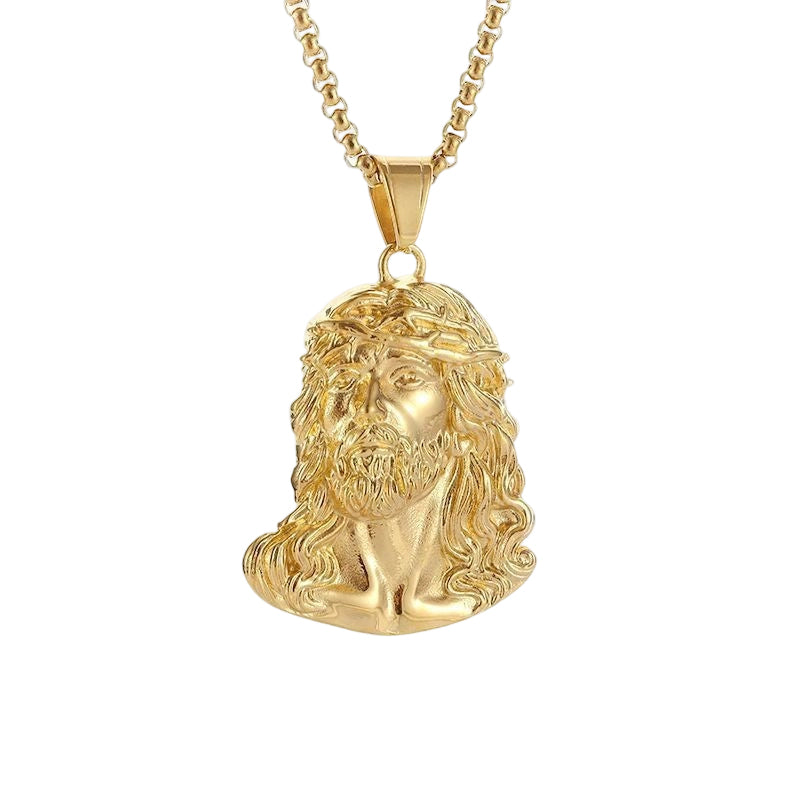 Collar con colgante del rostro de Jesús