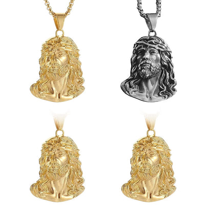 Collar con colgante del rostro de Jesús