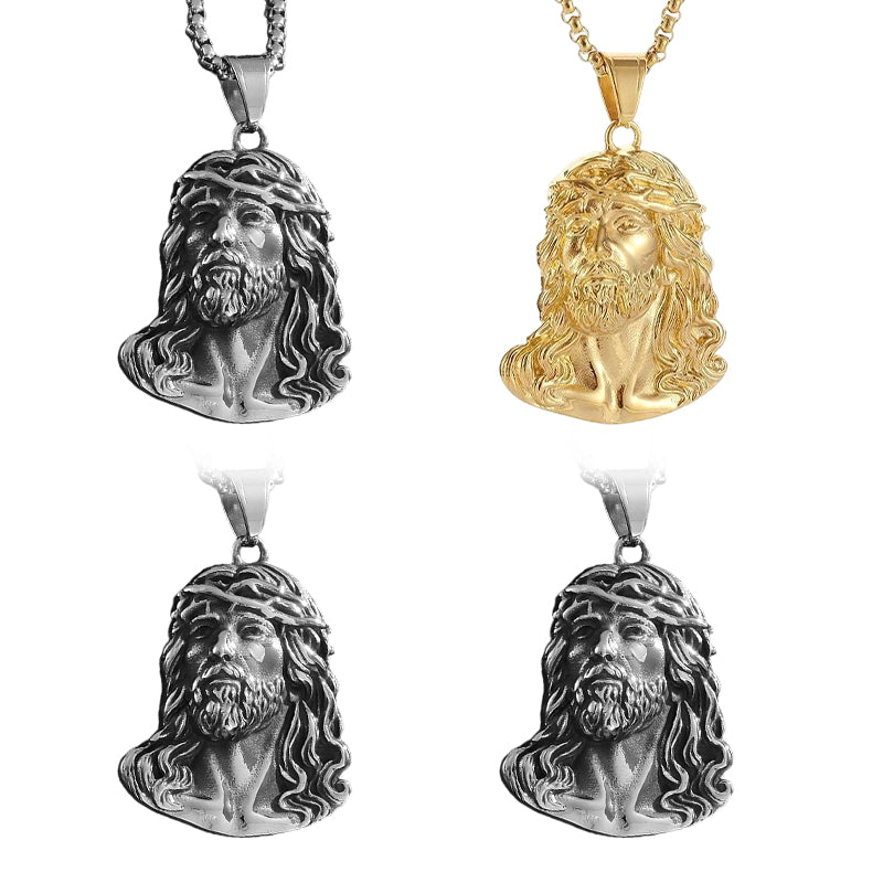 Collar con colgante del rostro de Jesús