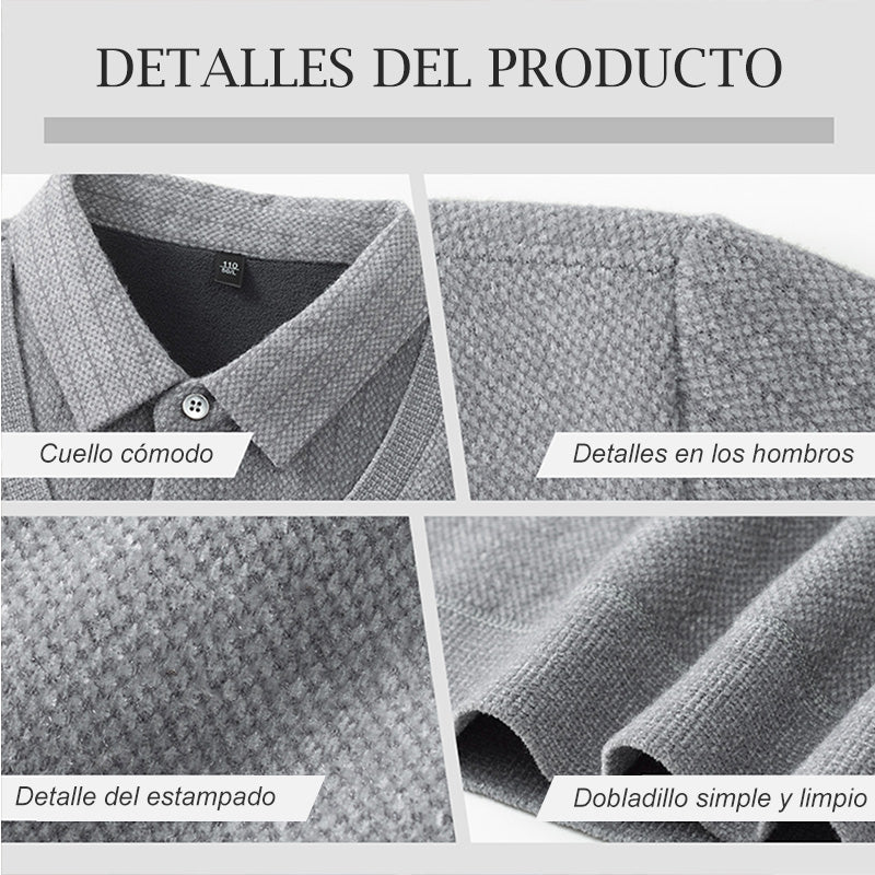 Suéter Forrado para Hombre con Efecto de Dos Piezas