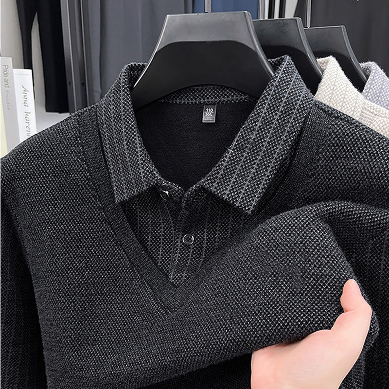 Suéter Forrado para Hombre con Efecto de Dos Piezas