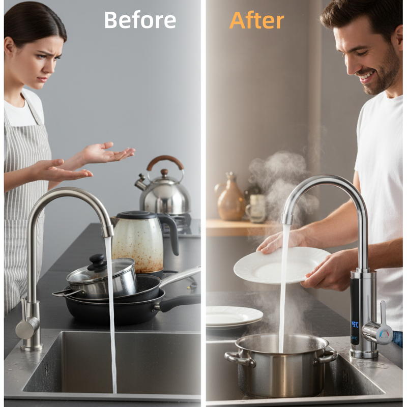 Grifo calentador de agua instantáneo sin tanque