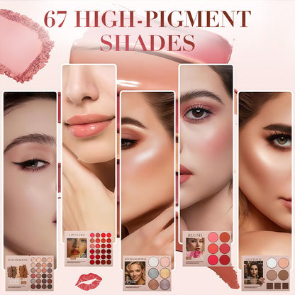 Paleta de Maquillaje Estilo Libro de 5 Capas con 67 Tonos Profesionales