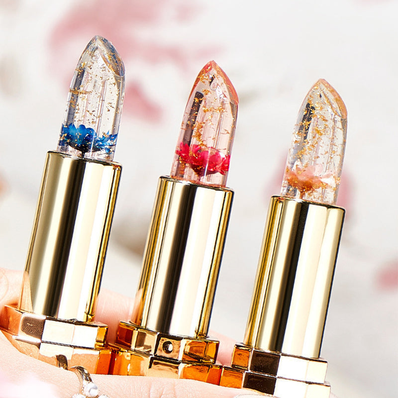 Labial Floral de Gel Hidratante y Duradero que Cambia de Color con la Temperatura