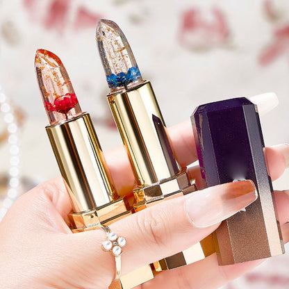 Labial Floral de Gel Hidratante y Duradero que Cambia de Color con la Temperatura